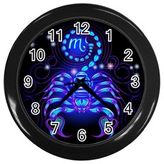 Sign Scorpio Zodiac Wall Clocks (black) by Mariart