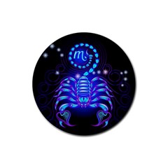 Sign Scorpio Zodiac Rubber Coaster (round) 