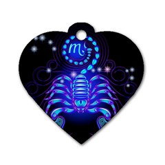 Sign Scorpio Zodiac Dog Tag Heart (two Sides) by Mariart