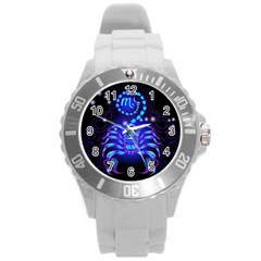 Sign Scorpio Zodiac Round Plastic Sport Watch (l) by Mariart