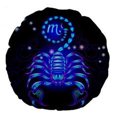 Sign Scorpio Zodiac Large 18  Premium Round Cushions by Mariart