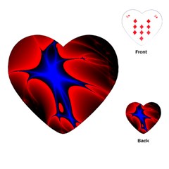 Space Red Blue Black Line Light Playing Cards (heart)  by Mariart