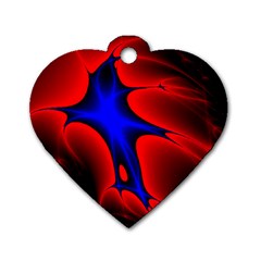 Space Red Blue Black Line Light Dog Tag Heart (one Side) by Mariart