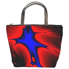 Space Red Blue Black Line Light Bucket Bags by Mariart