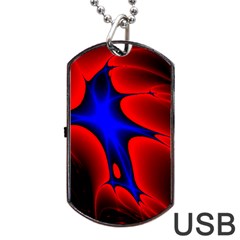 Space Red Blue Black Line Light Dog Tag Usb Flash (two Sides) by Mariart