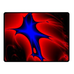 Space Red Blue Black Line Light Double Sided Fleece Blanket (small)  by Mariart