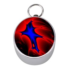 Space Red Blue Black Line Light Mini Silver Compasses