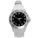 Pattern Round Plastic Sport Watch (L) Front