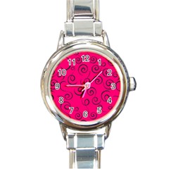 Pattern Round Italian Charm Watch