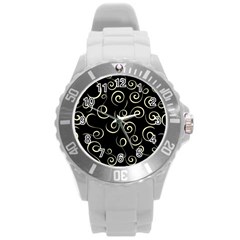 Pattern Round Plastic Sport Watch (L)