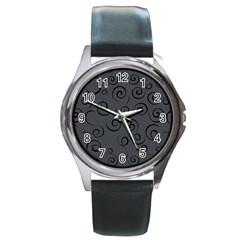 Pattern Round Metal Watch