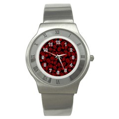 Floral Pattern Stainless Steel Watch by ValentinaDesign