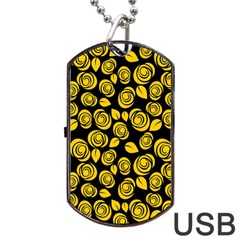 Floral Pattern Dog Tag Usb Flash (one Side) by ValentinaDesign