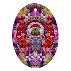 Hawaiian Poi Cartoon Dog Oval Ornament (two Sides) by pepitasart