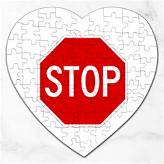 Stop Sign Jigsaw Puzzle (heart) by Valentinaart