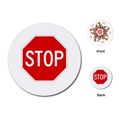 Stop Sign Playing Cards (round)  by Valentinaart