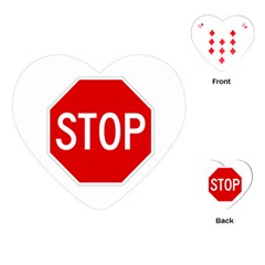 Stop Sign Playing Cards (heart)  by Valentinaart