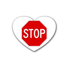 Stop Sign Heart Coaster (4 Pack)  by Valentinaart