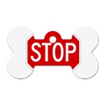 Stop sign Dog Tag Bone (One Side) Front