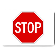 Stop Sign Large Doormat  by Valentinaart