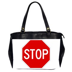 Stop Sign Office Handbags (2 Sides)  by Valentinaart