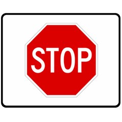 Stop Sign Fleece Blanket (medium)  by Valentinaart