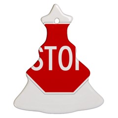 Stop Sign Ornament (christmas Tree)  by Valentinaart