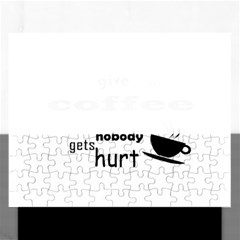 Give Me Coffee And Nobody Gets Hurt Rectangular Jigsaw Puzzl by Valentinaart