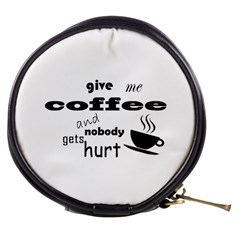 Give Me Coffee And Nobody Gets Hurt Mini Makeup Bags by Valentinaart