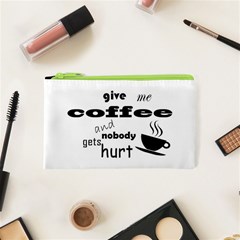 Give Me Coffee And Nobody Gets Hurt Cosmetic Bag (xs) by Valentinaart