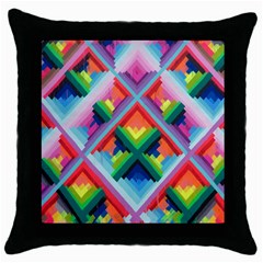 Rainbow Chem Trails Throw Pillow Case (black) by Nexatart