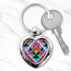 Rainbow Chem Trails Key Chains (heart)  by Nexatart