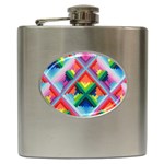 Rainbow Chem Trails Hip Flask (6 oz) Front