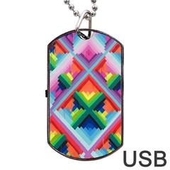 Rainbow Chem Trails Dog Tag Usb Flash (two Sides) by Nexatart