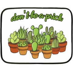 Cactus - Dont Be A Prick Fleece Blanket (mini) by Valentinaart