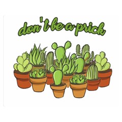 Cactus - Dont Be A Prick Double Sided Flano Blanket (medium)  by Valentinaart