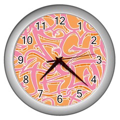 Abc Graffiti Wall Clocks (silver)  by Nexatart