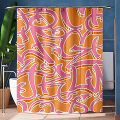 Abc Graffiti Shower Curtain 60  X 72  (medium)  by Nexatart