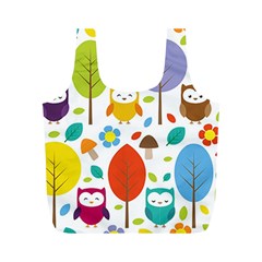 Cute Owl Full Print Recycle Bags (m) 