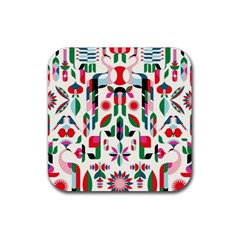 Abstract Peacock Rubber Coaster (square)  by Nexatart