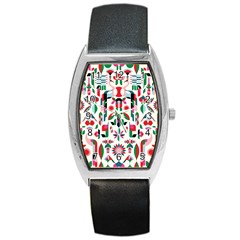 Abstract Peacock Barrel Style Metal Watch by Nexatart