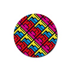 Hert Graffiti Pattern Rubber Round Coaster (4 Pack)  by Nexatart