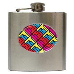 Hert Graffiti Pattern Hip Flask (6 Oz) by Nexatart