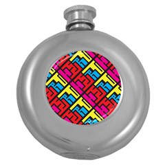 Hert Graffiti Pattern Round Hip Flask (5 Oz) by Nexatart