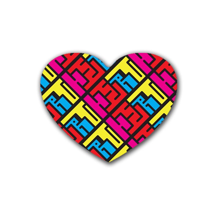 Hert Graffiti Pattern Rubber Coaster (Heart) 