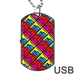 Hert Graffiti Pattern Dog Tag Usb Flash (two Sides) by Nexatart