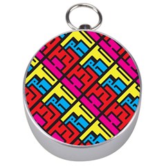 Hert Graffiti Pattern Silver Compasses by Nexatart