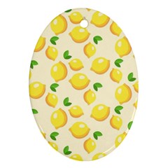 Lemons Pattern Ornament (oval) by Nexatart