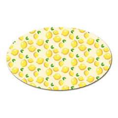 Lemons Pattern Oval Magnet by Nexatart