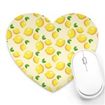 Lemons Pattern Heart Mousepads Front